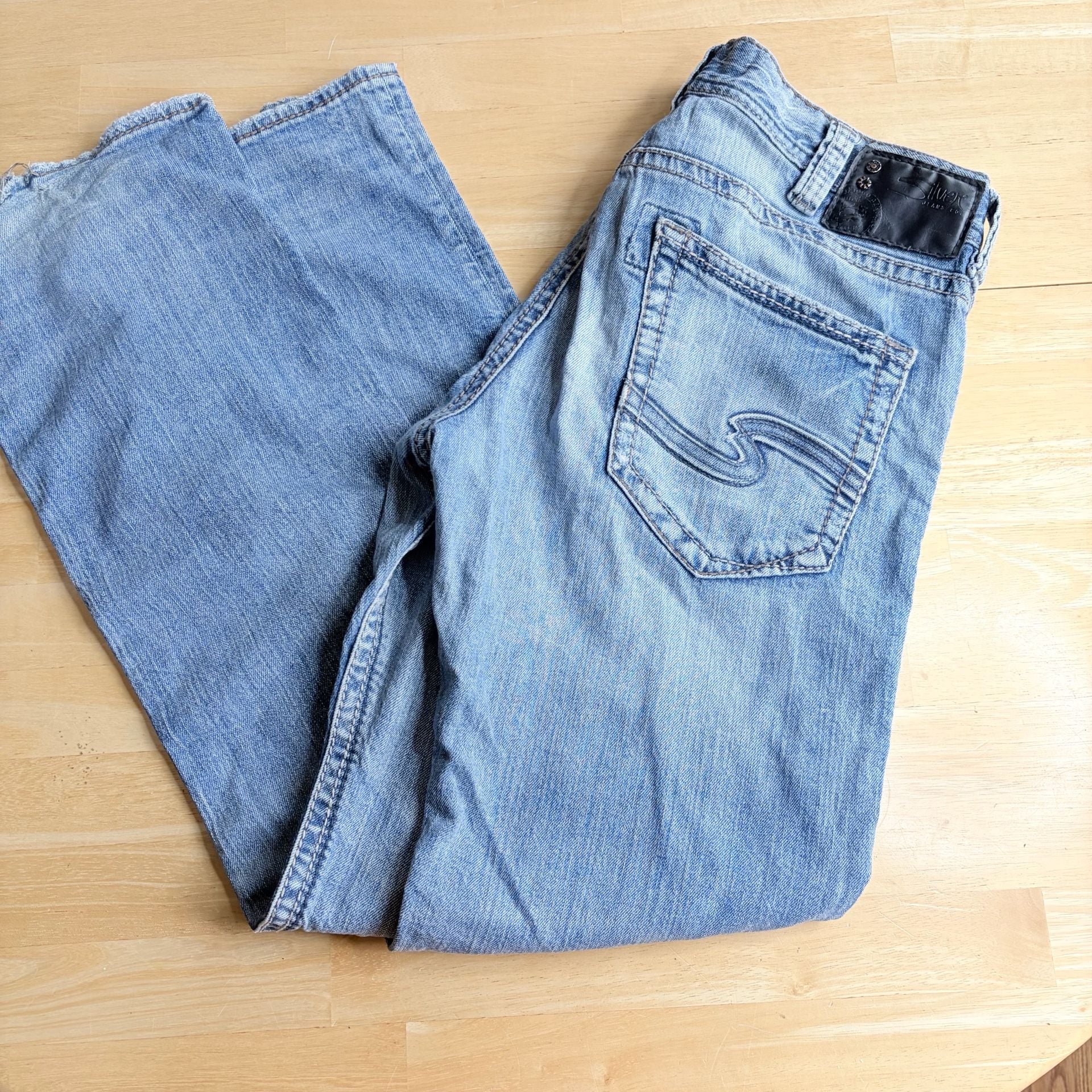 Silver Jeans Co. Zac Relaxed Fit Straight Leg Denim Jeans W32/L34 2