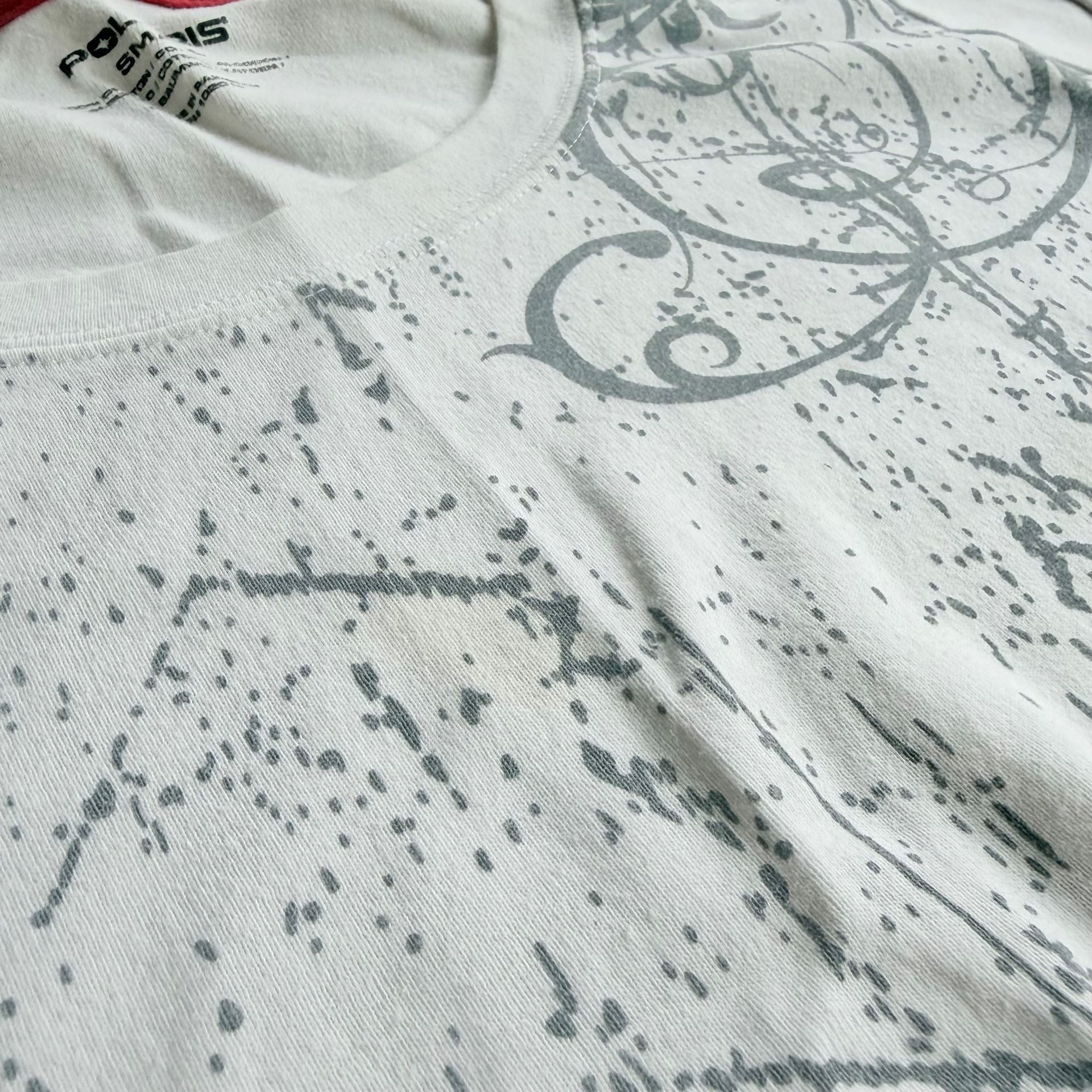 Polaris Y2K Grunge White Long Sleeve Graphic T-Shirt Small 5