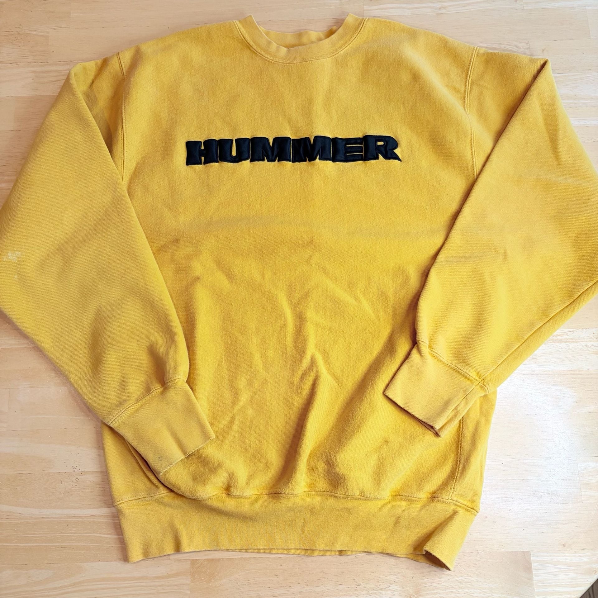Steve & Barry's Hummer Yellow Embroidered Crewneck Sweatshirt Men's Medium 2