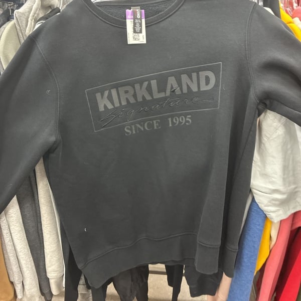 Kirkland Signature Since 1995 Black Crewneck Sweatshirt
