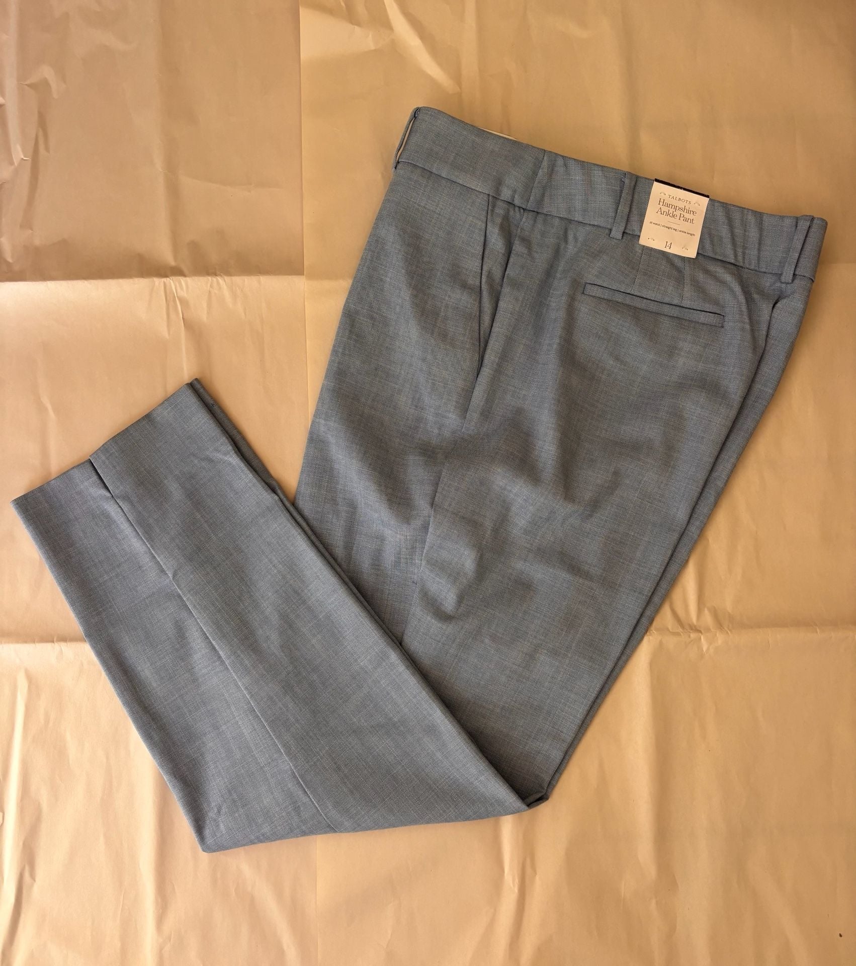 Talbots Hampshire Ankle Pant Light Blue Size 14 Straight Leg 2