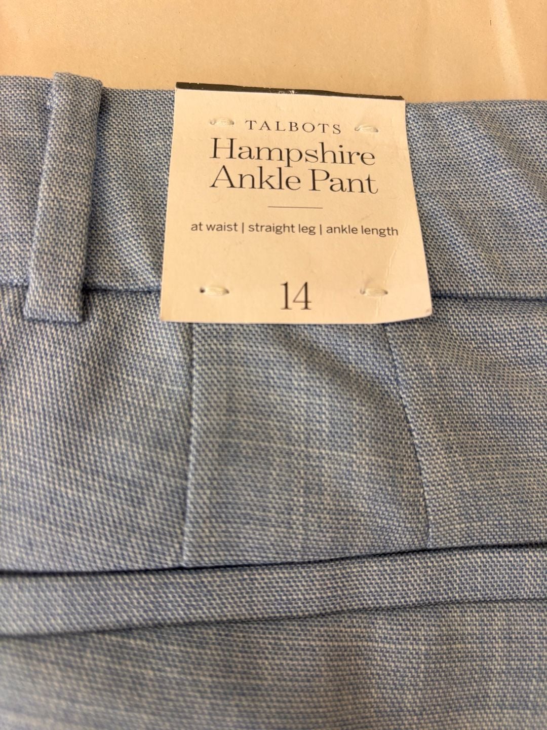 Talbots Hampshire Ankle Pant Light Blue Size 14 Straight Leg 4