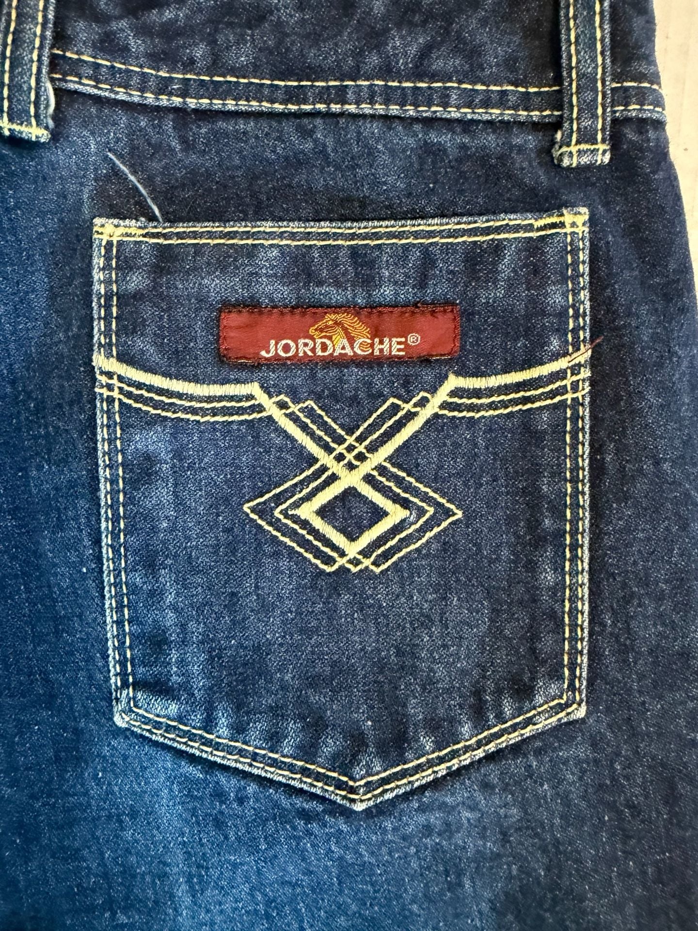 Vintage Jordache Dark Wash Denim Jeans Horsehead Logo Size 32 8