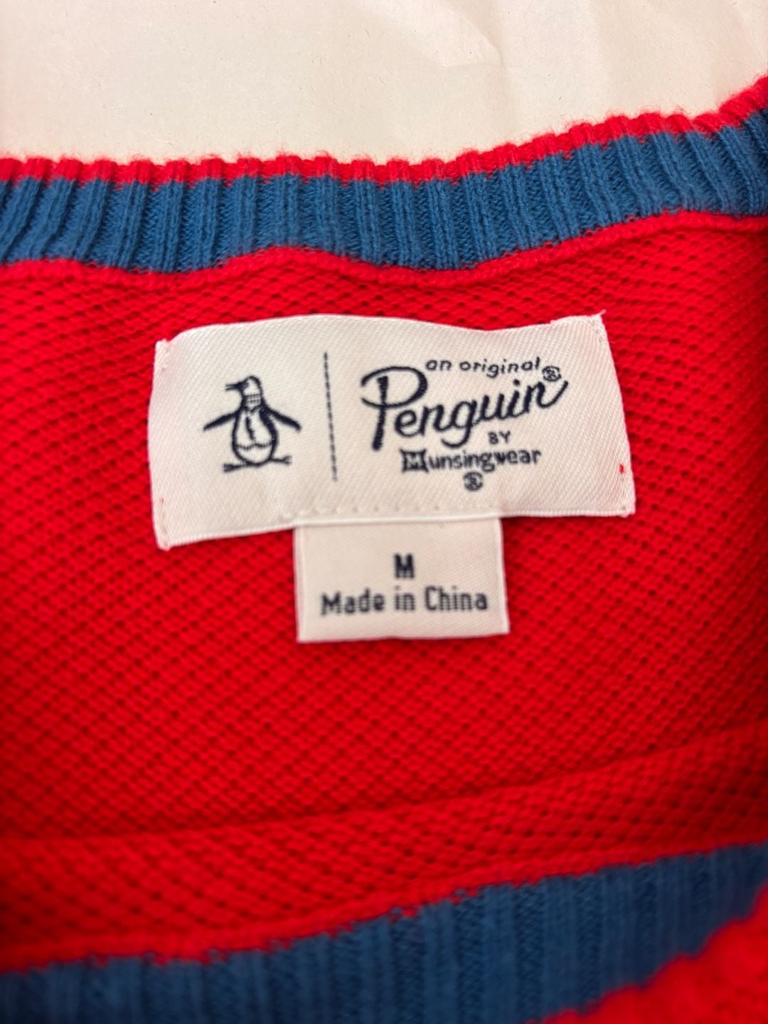 Original Penguin Mens Honeycomb Crewneck Sweater Red Size M 4