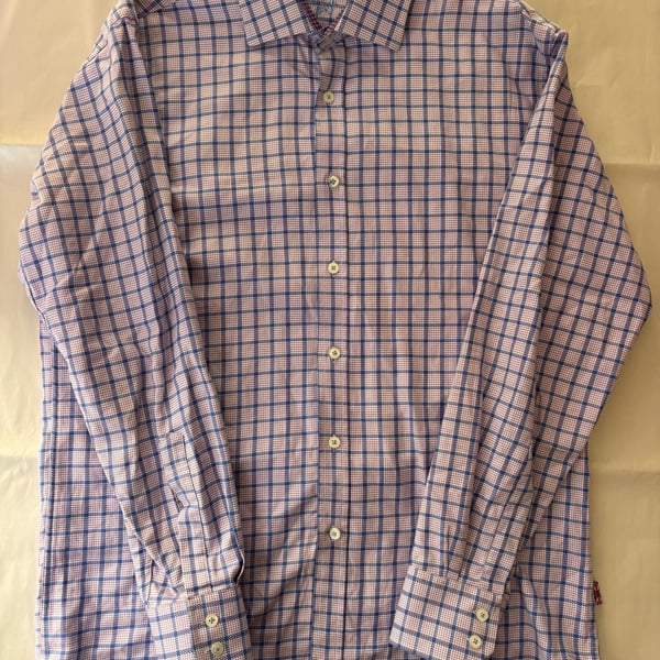 English Laundry Mens Long Sleeve Plaid Check Dress Shirt Size 16 34/35