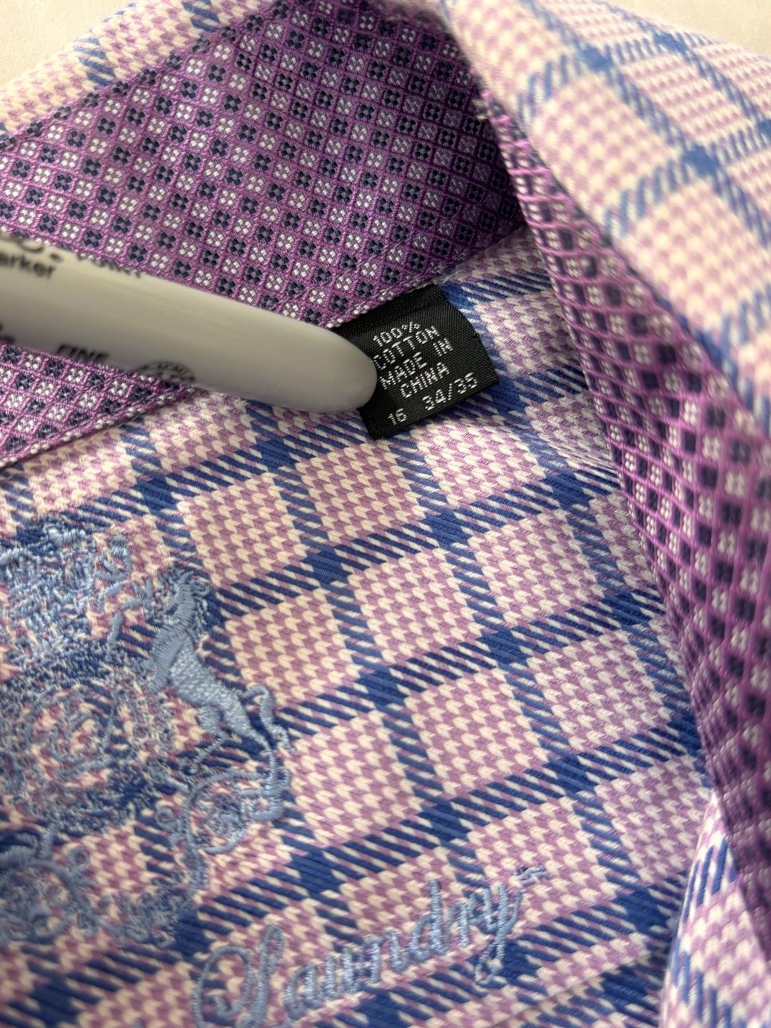 English Laundry Mens Long Sleeve Plaid Check Dress Shirt Size 16 34/35 7