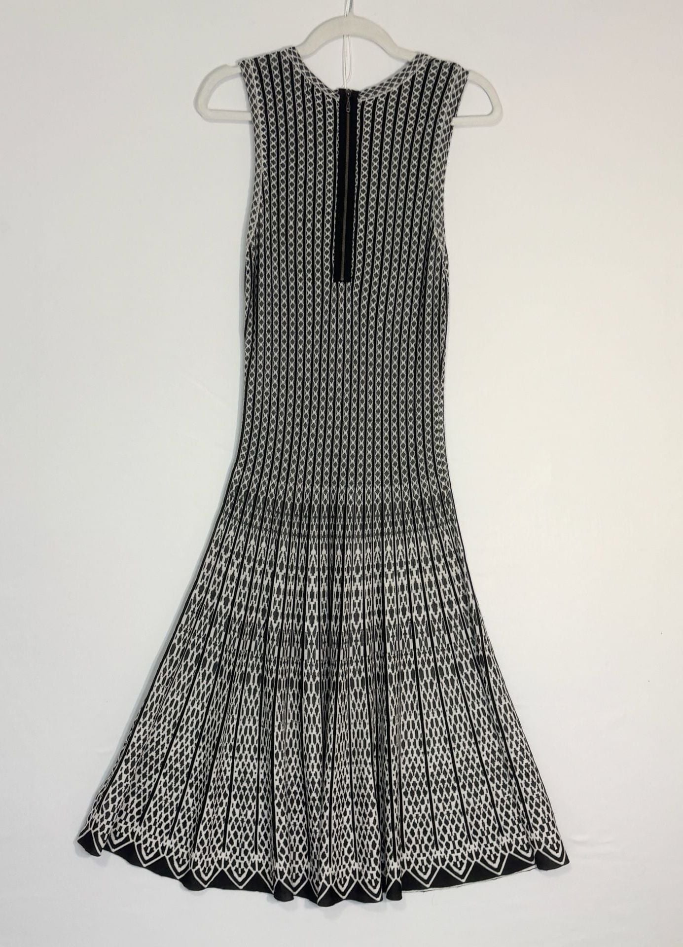 Nic+Zoe Womens Dress Medium Black White Knee Length Geometric Party Casual 5