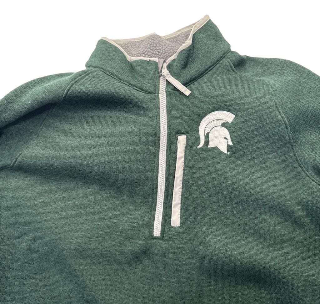 Michigan State Spartans Columbia Canyon Point Omni-Shield Raglan Half-Zip Pullover Top - Green 3