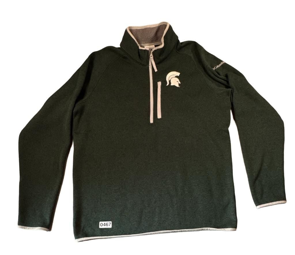 Michigan State Spartans Columbia Canyon Point Omni-Shield Raglan Half-Zip Pullover Top - Green 6