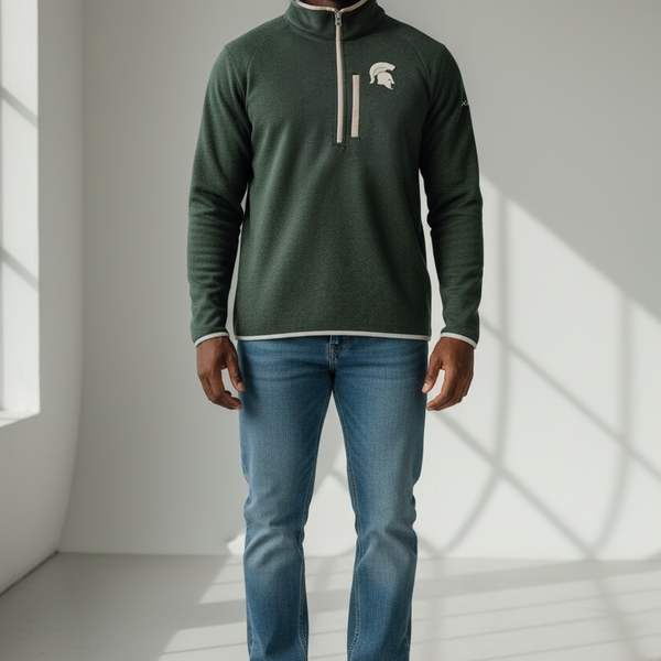 Michigan State Spartans Columbia Canyon Point Omni-Shield Raglan Half-Zip Pullover Top - Green