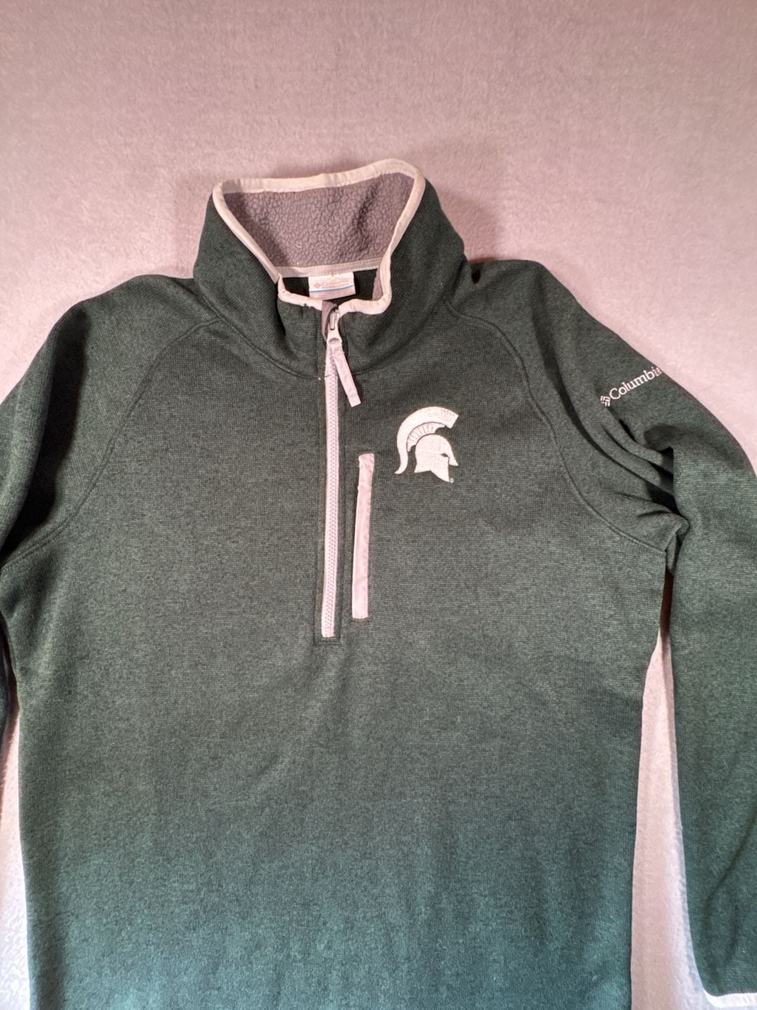 Michigan State Spartans Columbia Canyon Point Omni-Shield Raglan Half-Zip Pullover Top - Green 7