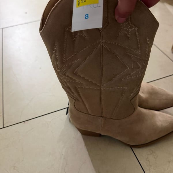 Time and Tru Women's Faux Suede Embroidered Western Boots