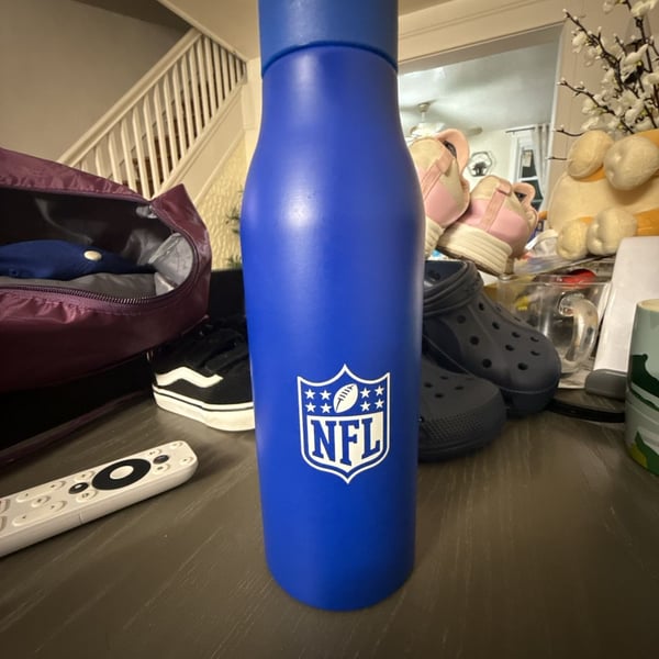 NFL Blue Stainless Steel Crest Water Bottle