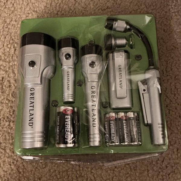 Greatland Flashlight and Emergency Light Set with Batteries