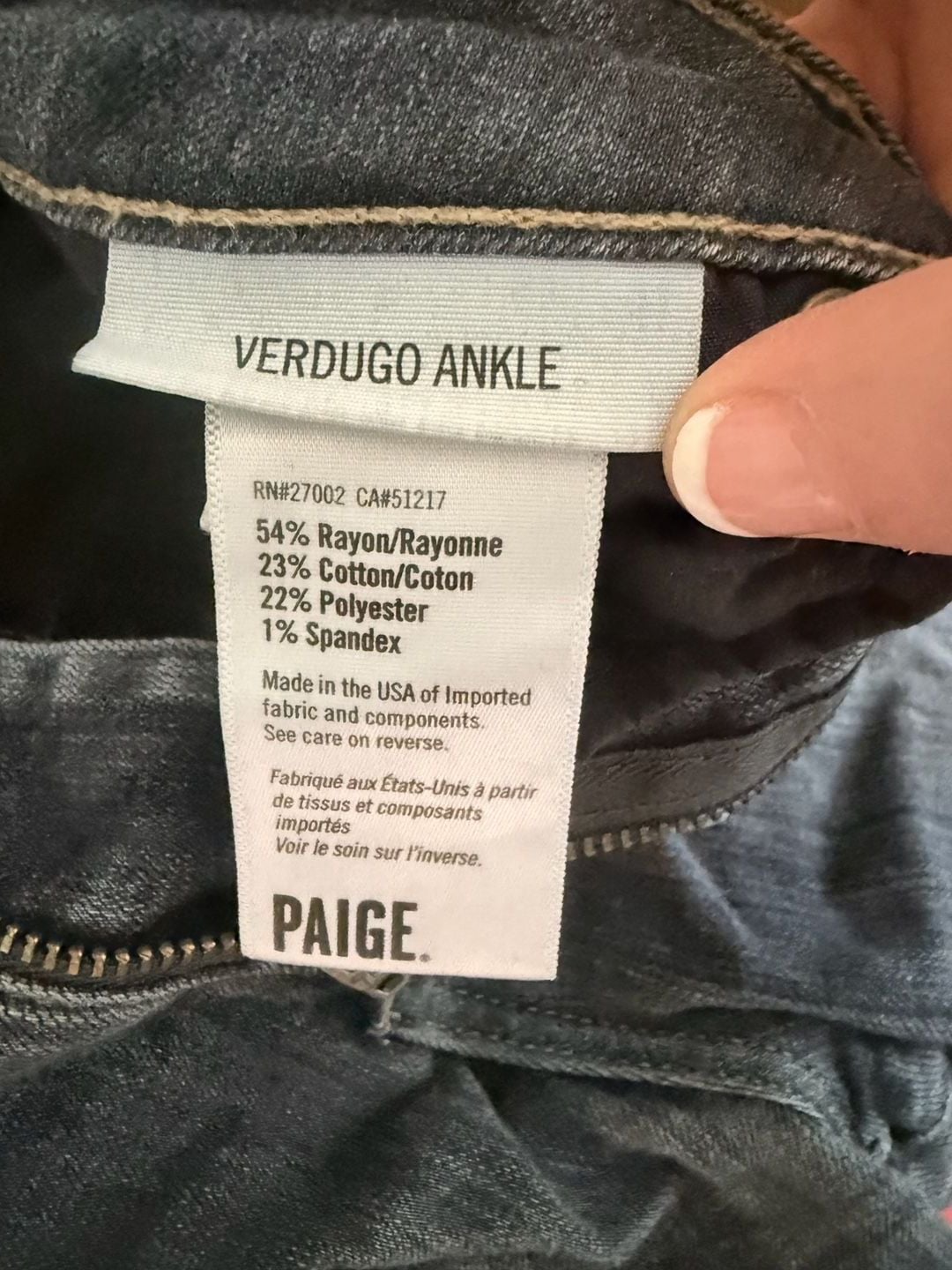 PAIGE Verdugo Ankle Skinny Jeans Women's Size 29 Dark Wash Denim 5