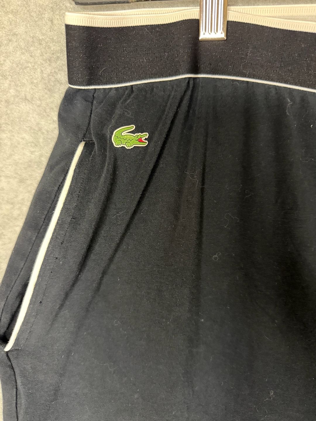 Lacoste Men's Black Sleepwear Pull-On Pants with Contrast Waistband Size XL 3