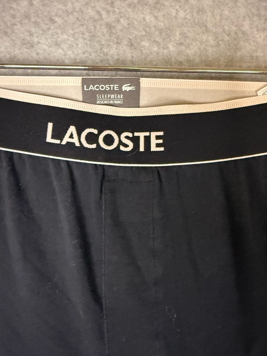 Lacoste Men's Black Sleepwear Pull-On Pants with Contrast Waistband Size XL 4