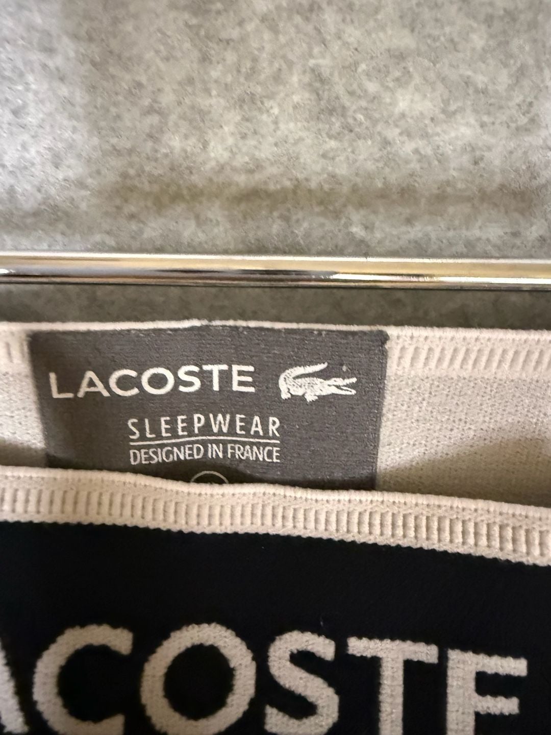 Lacoste Men's Black Sleepwear Pull-On Pants with Contrast Waistband Size XL 5