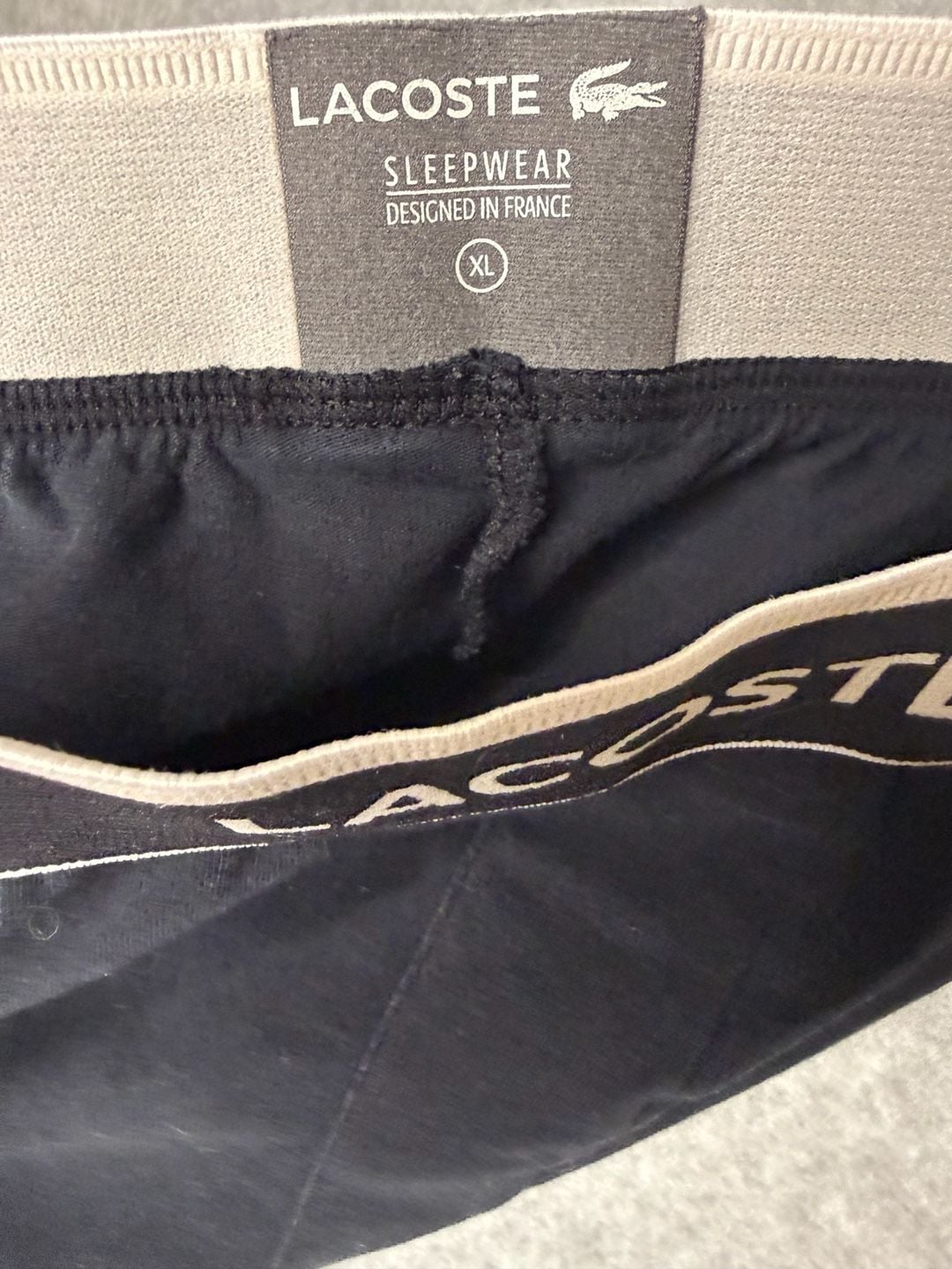 Lacoste Men's Black Sleepwear Pull-On Pants with Contrast Waistband Size XL 6