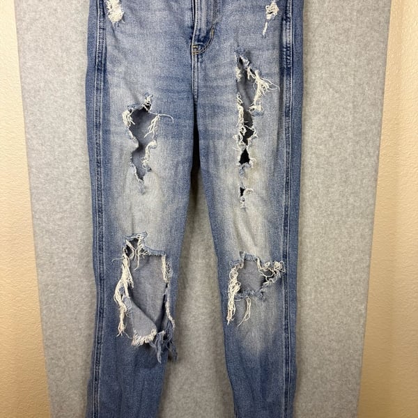 Hollister Ultra High-Rise Mom Jean Distressed Vintage Stretch Size 1R W25 L27