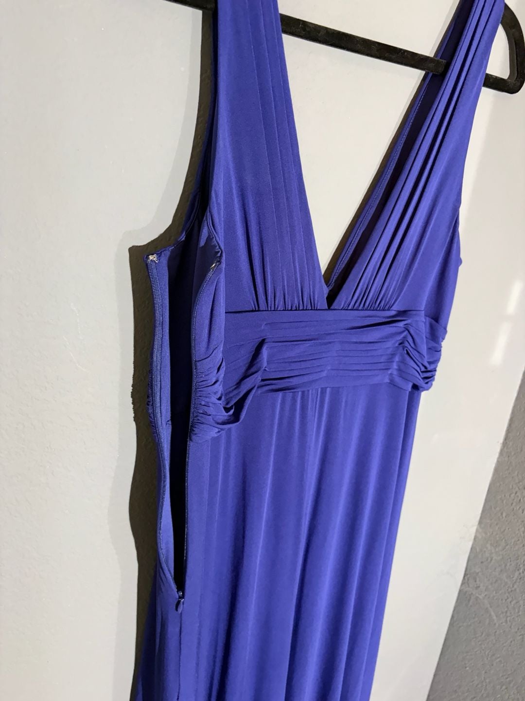 BCBGMaxAzria Royal Blue Sleeveless Embellished Long Evening Formal Dress 10