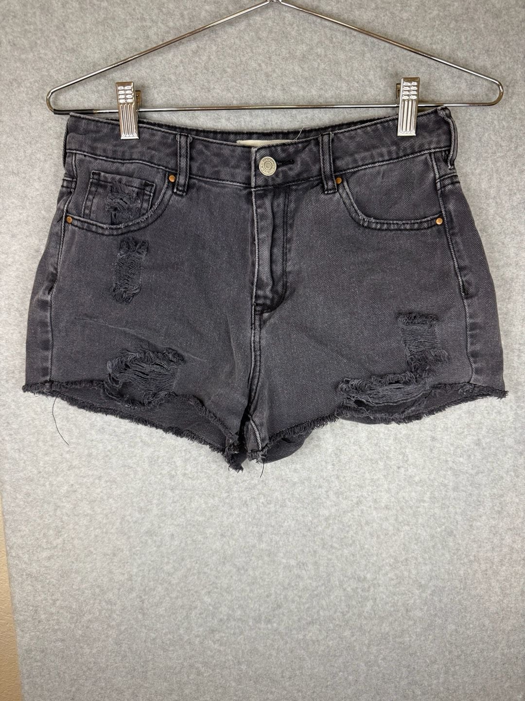 PacSun High Rise Festival Short Black Denim Cutoffs Size 28 2