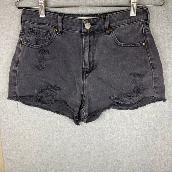 PacSun High Rise Festival Short Black Denim Cutoffs Size 28