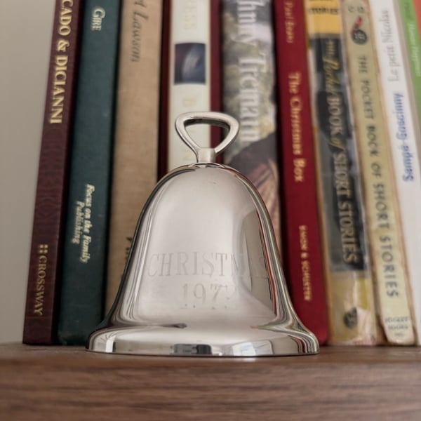Reed & Barton Vintage Silverplate Christmas Bell Engraved 1972