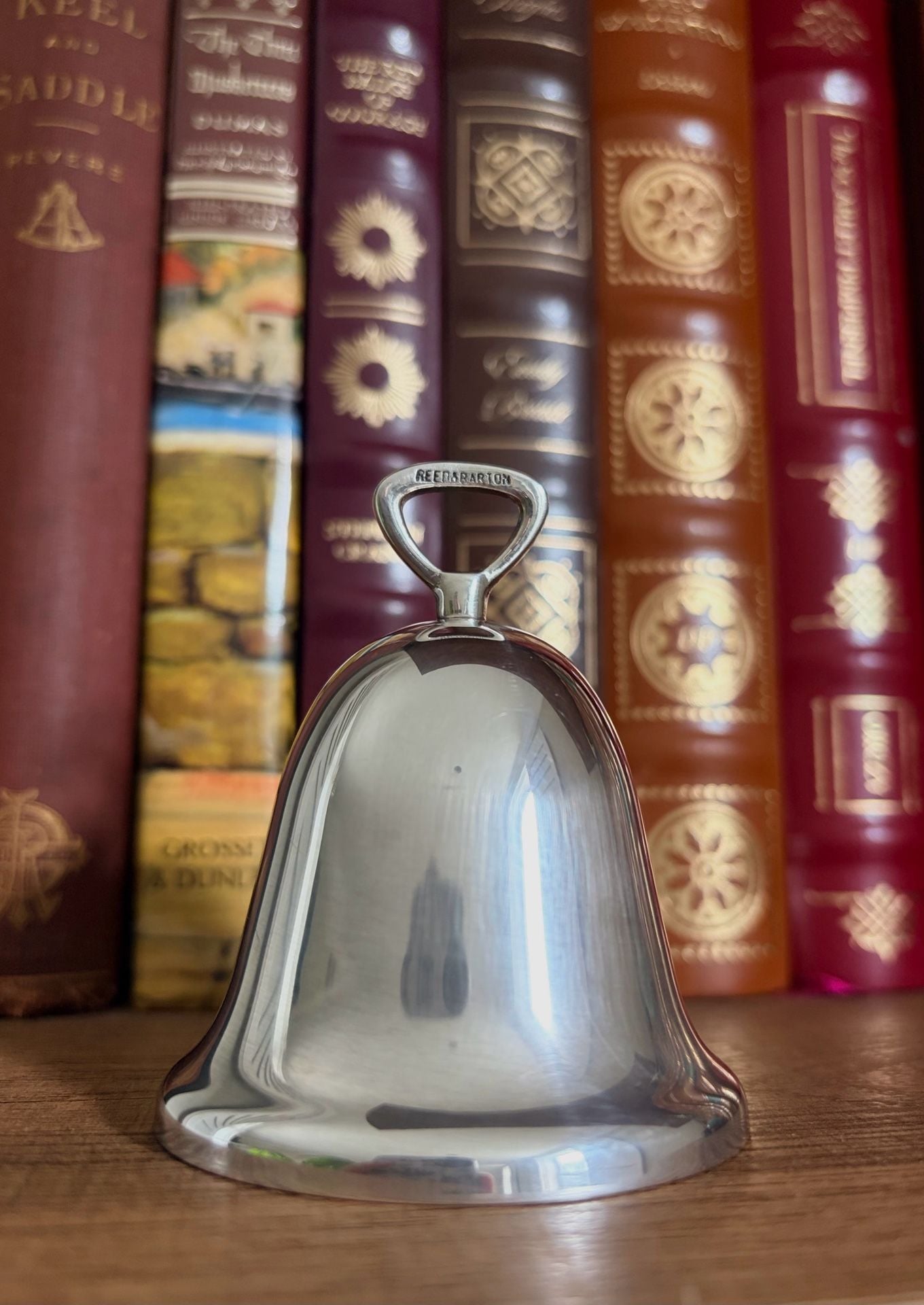 Reed & Barton Vintage Silverplate Christmas Bell Engraved 1972 2