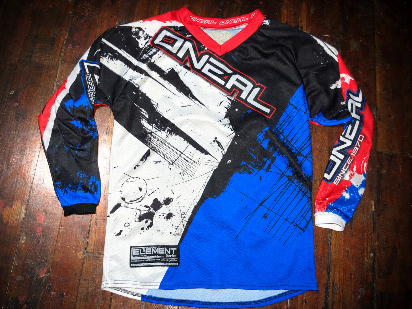 O'Neal Element Series Shocker Motocross Jersey Red Black Blue 3
