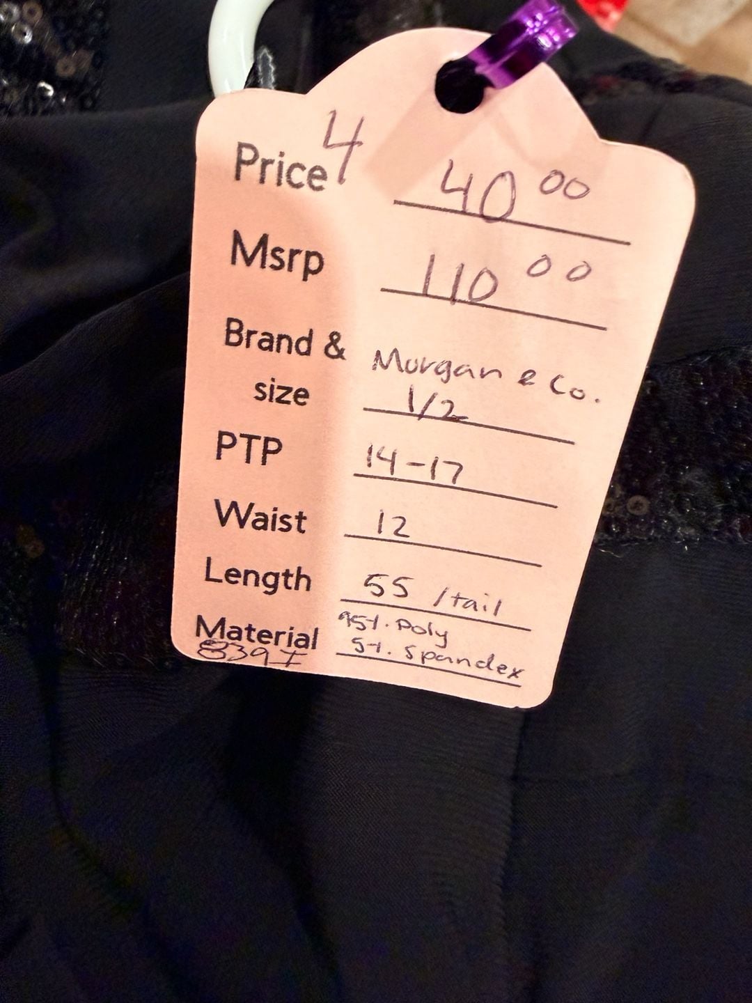 Morgan & Co. Black Halter Neck Sequin Detail Long Evening Gown 7