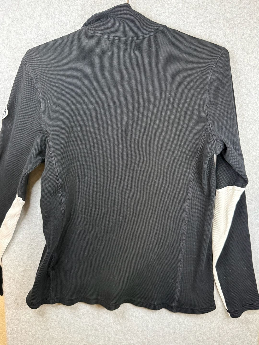 Lauren Ralph Lauren Black Ribbed Thermal Quarter Zip Pullover With Contrast Trim 10