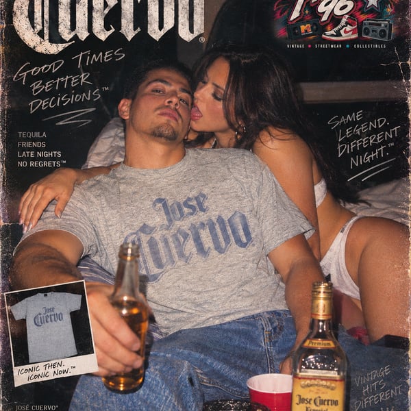 Jose Cuervo Heather Gray Logo Graphic T-Shirt Size S