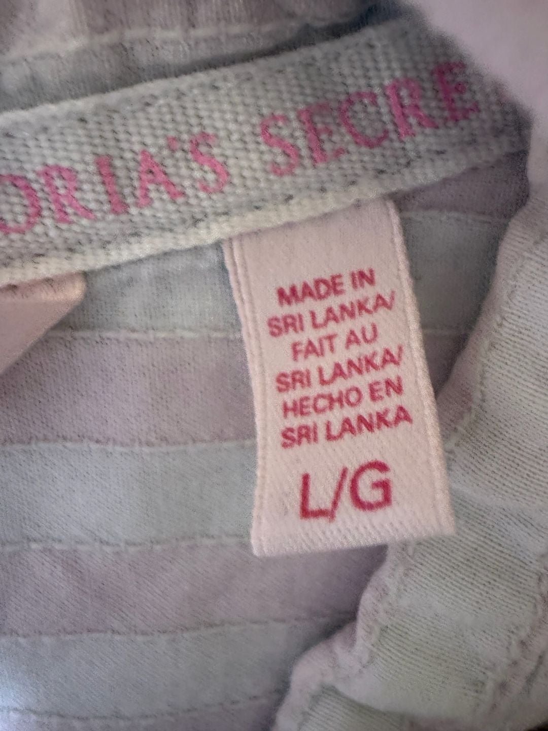 Victoria's Secret Pink and White Striped Long Sleeve Button-Up Shirt Blouse 5