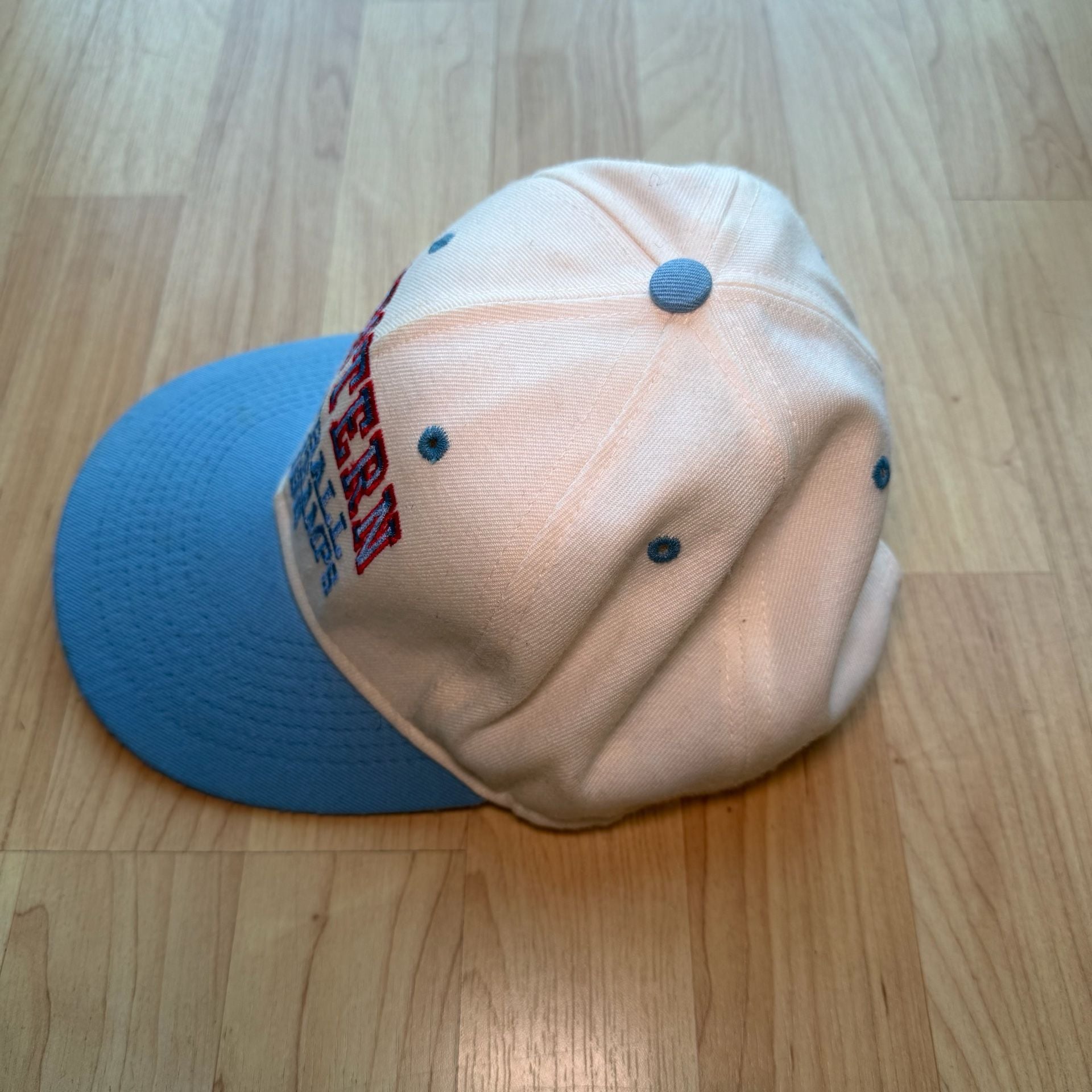 Vintage Western Warriors Michigan Football 1996 Snapback Hat Blue White 5