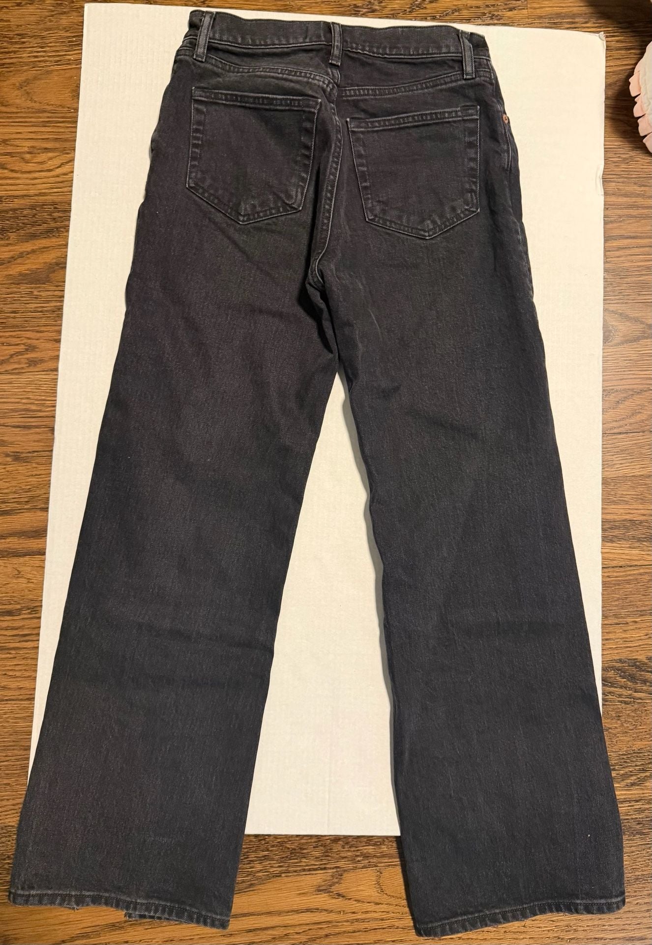 Abercrombie & Fitch The 90s Relaxed Jean High Rise Split Hem Black Jeans Size 27 4