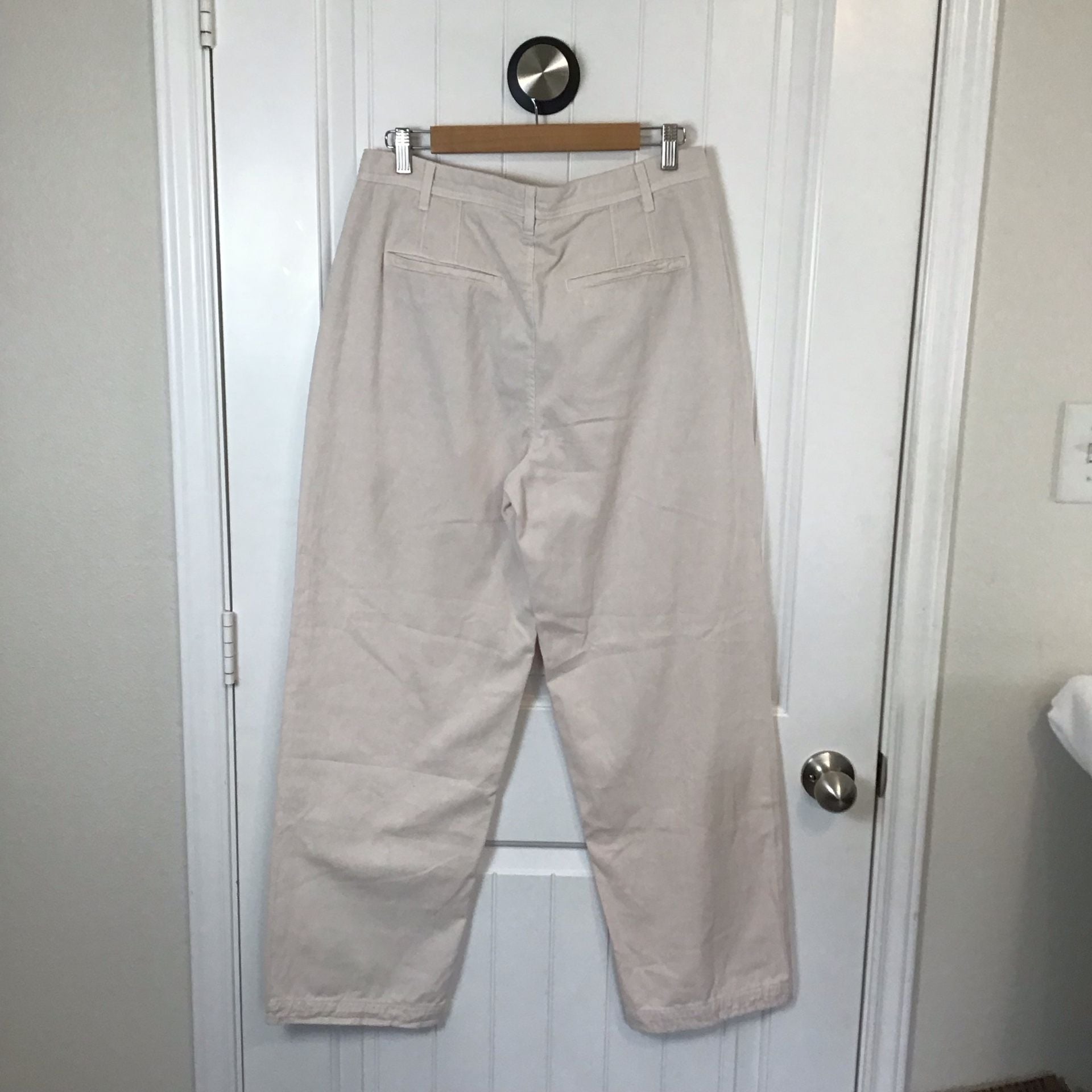 Free People Women’s Cream Skater Wide Leg Pleated Pants Size 10 4