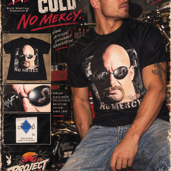 Vintage 1999 WWF Stone Cold Steve Austin No Mercy T-Shirt XL