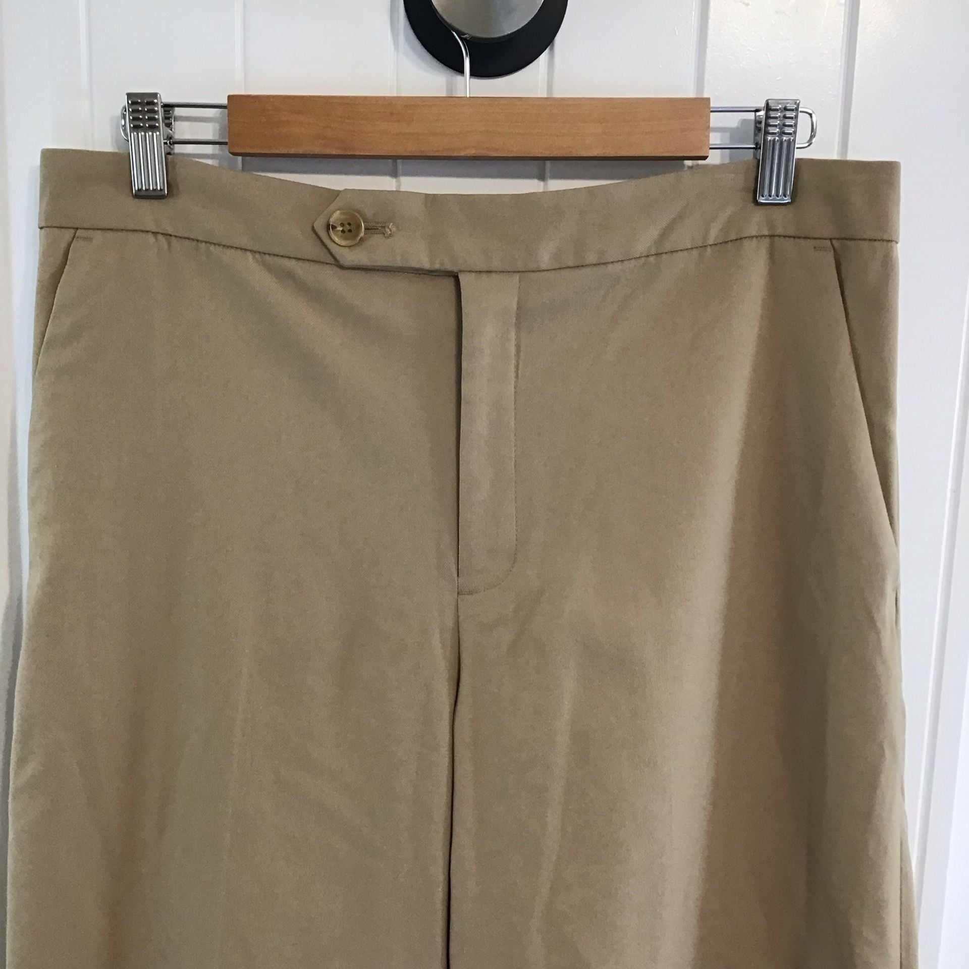 Banana Republic Mid-Rise Wide-Leg Pant Size 12 Tan Khaki Office travel Chic 6