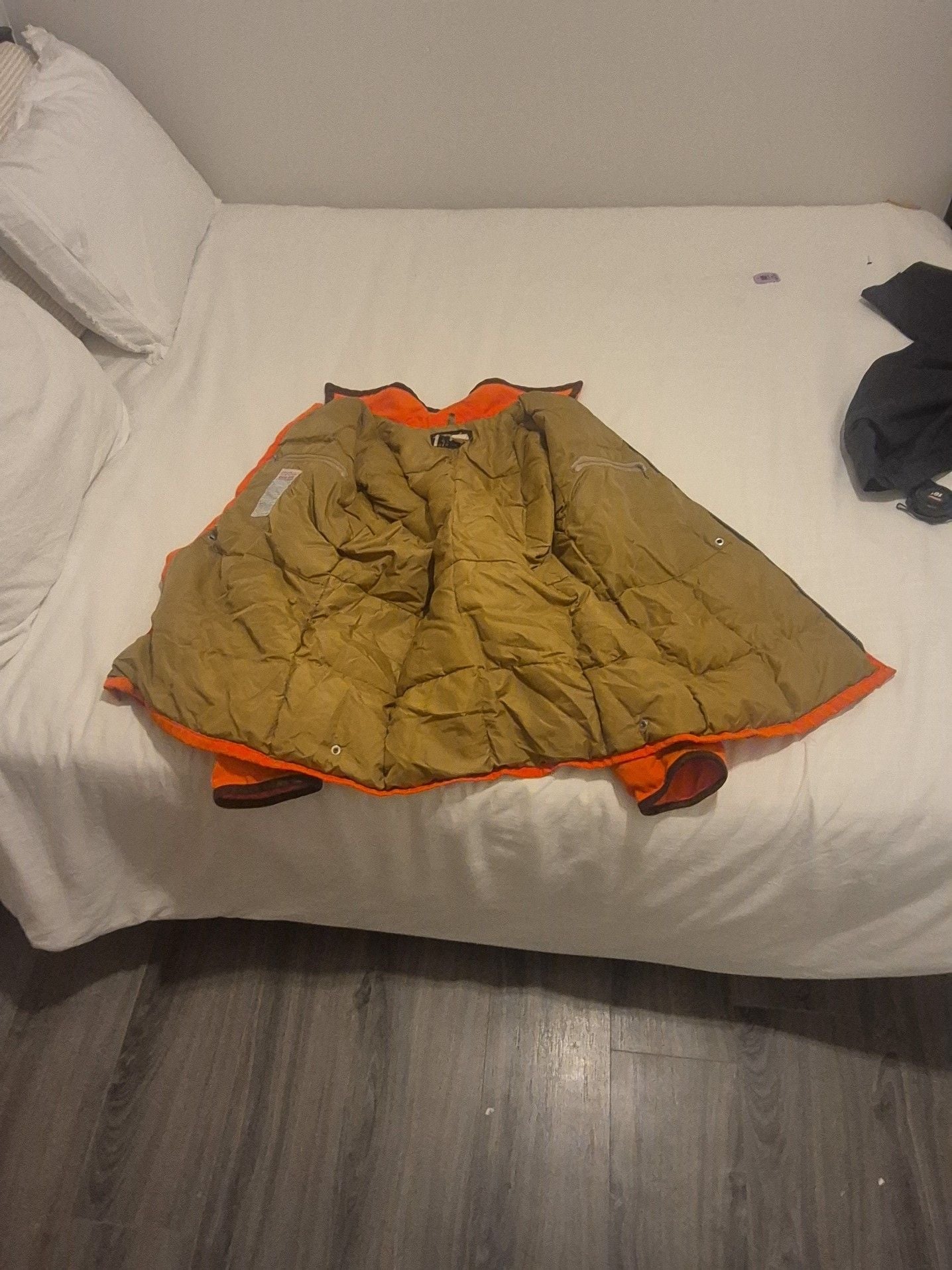 Vintage 10X Orange Down Puffer Hunting Jacket Prime Northern Goose Down 5