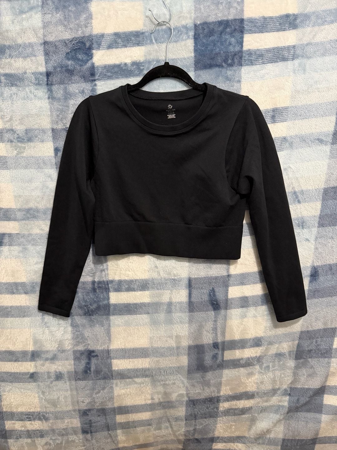 Offline by Aerie Black Long Sleeve Athletic Crop Top 2