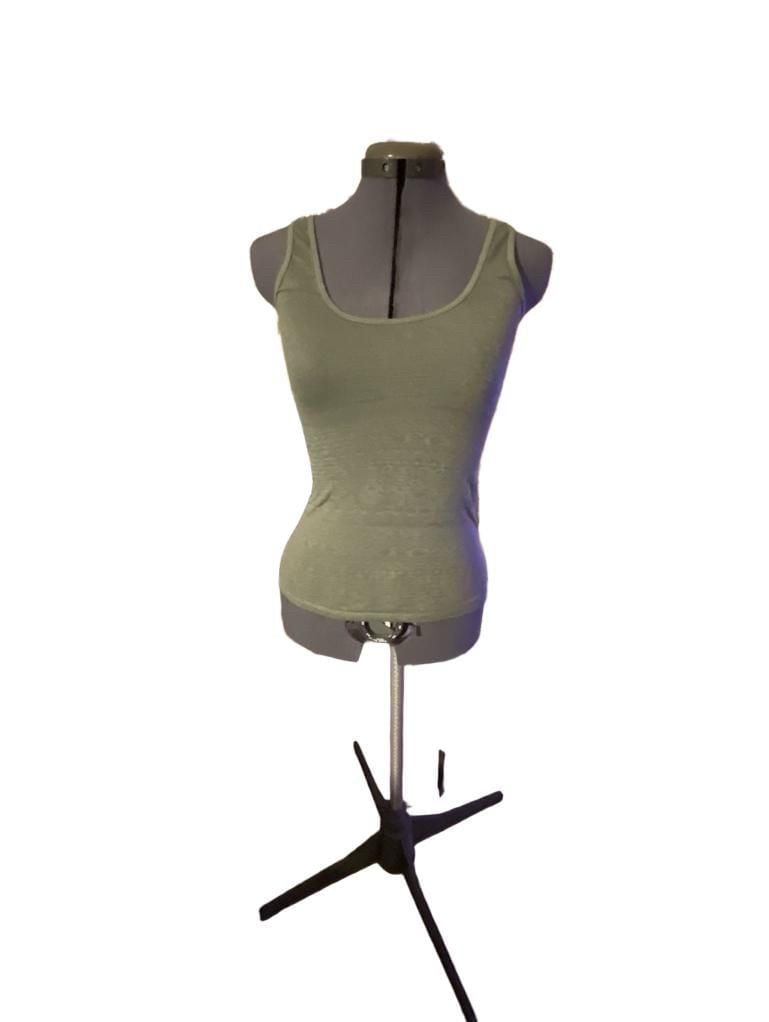 SO Perfectly Soft You Perfect Tank Green Fitted Scoop Neck Sleeveless Tank Top Size S 2