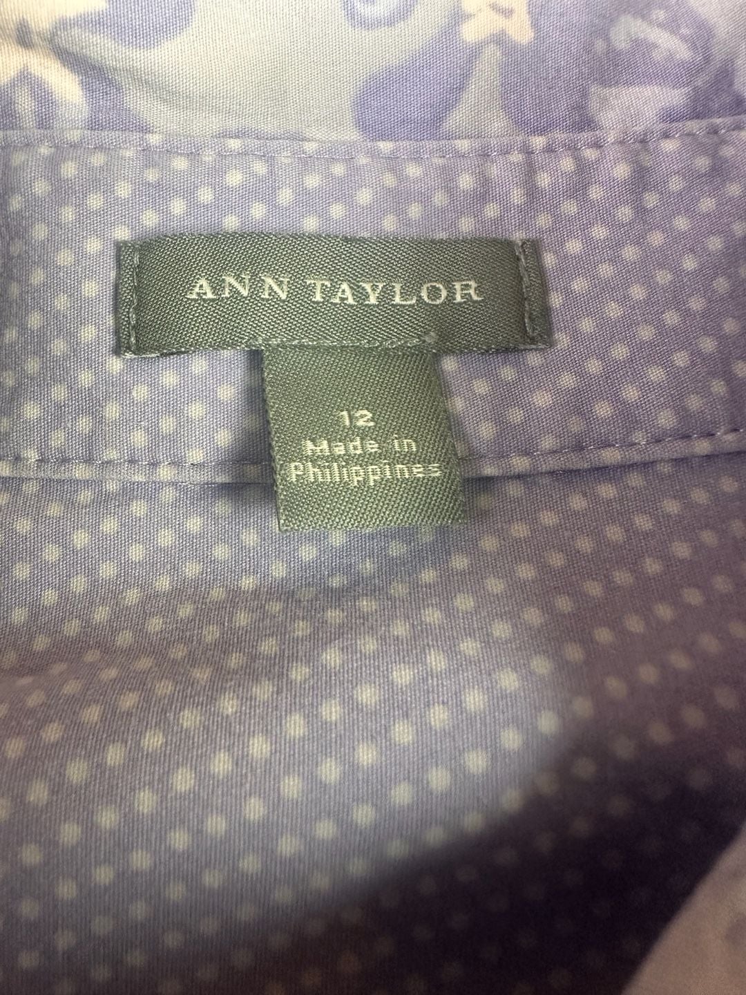 Ann Taylor Purple Floral Starburst Button Down Shirt Size 12 5