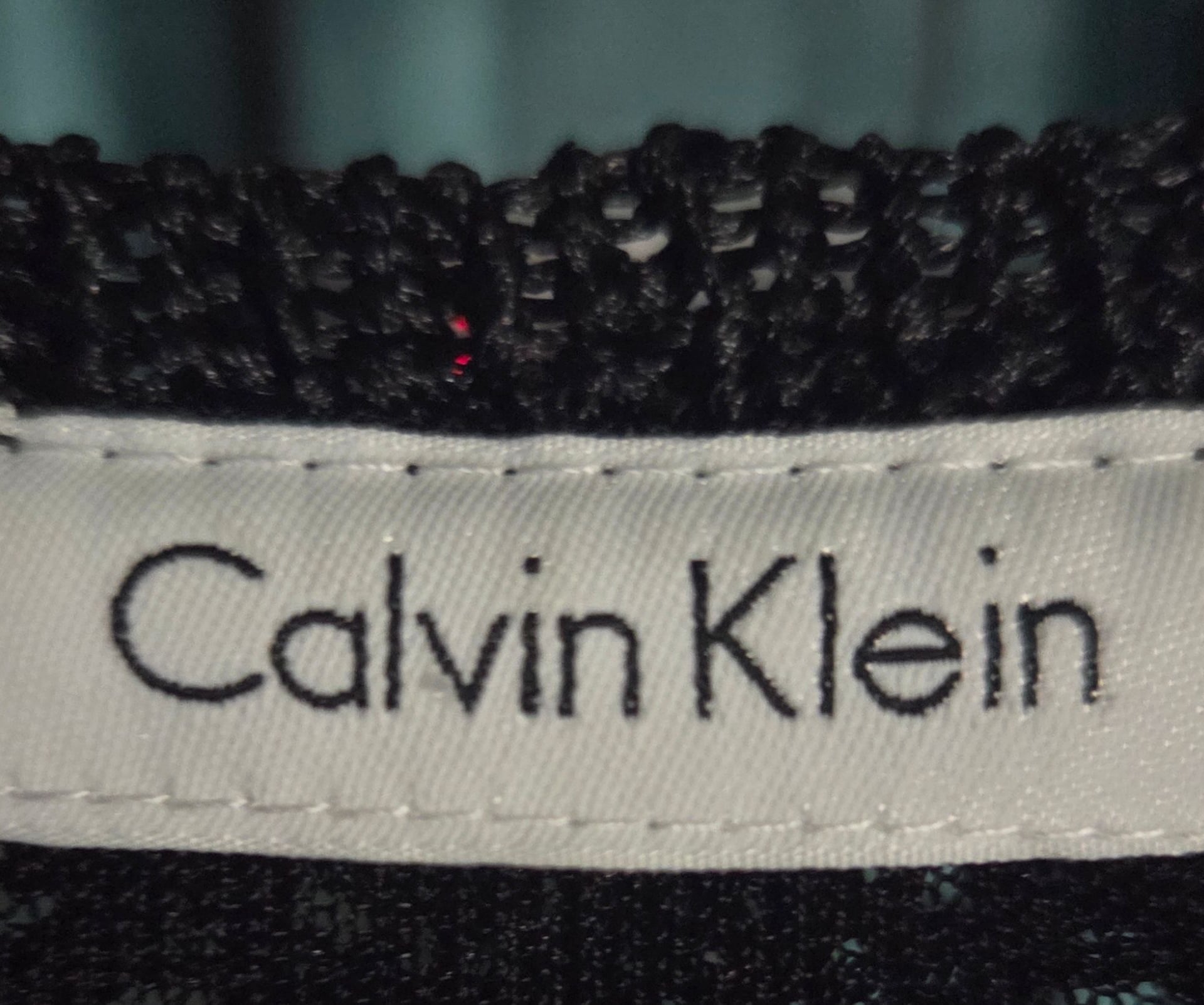 Calvin Klein Black Open Knit V-Neck Long Sleeve Sweater Cover-Up 5