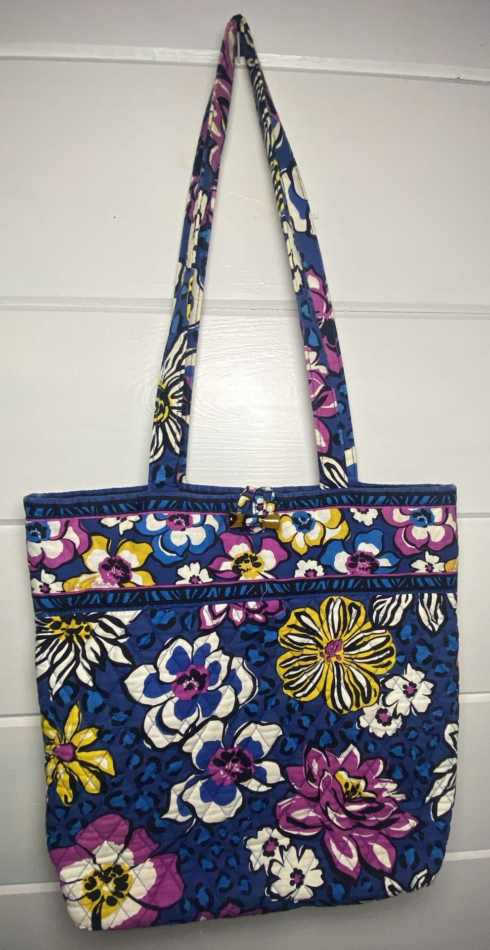 Y2K Vera Bradley African Violet Quilted Toggle Tote Bag 2