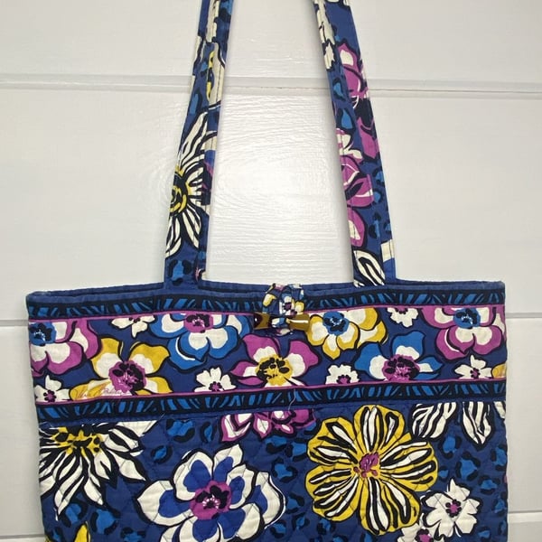 Y2K Vera Bradley African Violet Quilted Toggle Tote Bag