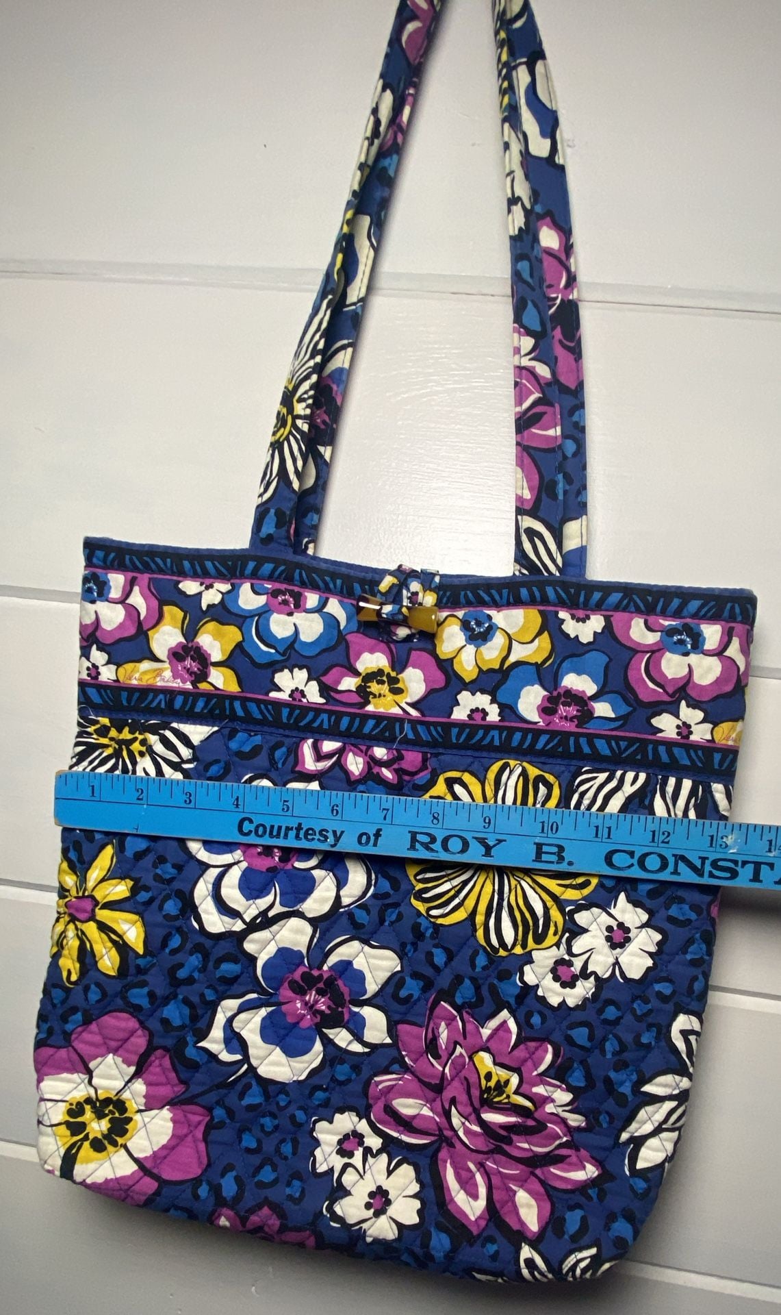 Y2K Vera Bradley African Violet Quilted Toggle Tote Bag 3
