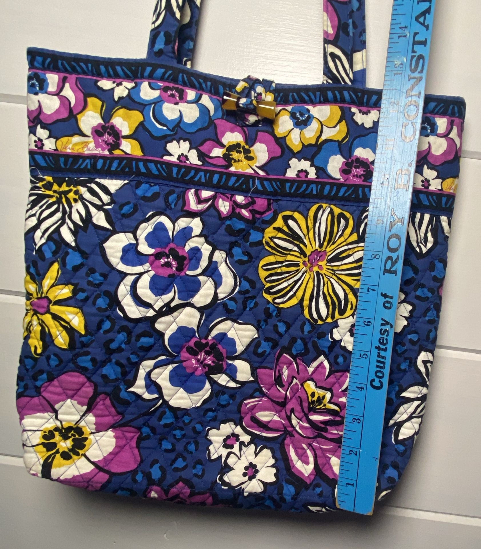 Y2K Vera Bradley African Violet Quilted Toggle Tote Bag 4