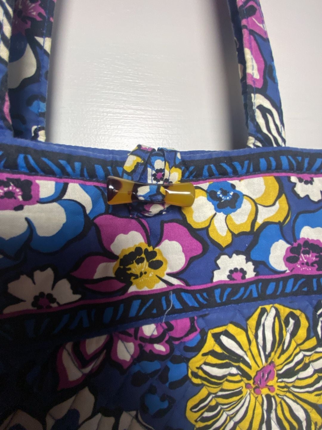 Y2K Vera Bradley African Violet Quilted Toggle Tote Bag 5