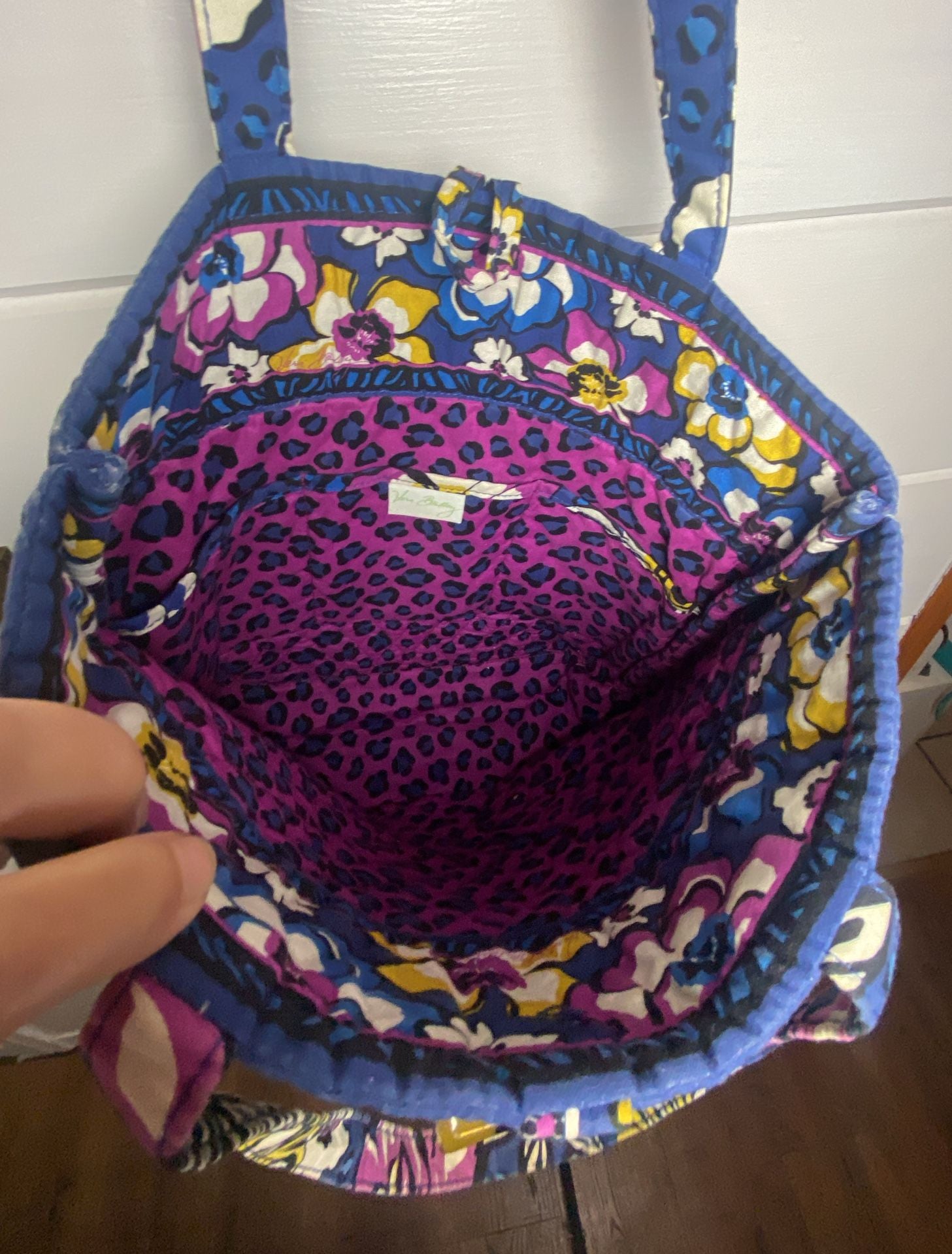 Y2K Vera Bradley African Violet Quilted Toggle Tote Bag 6